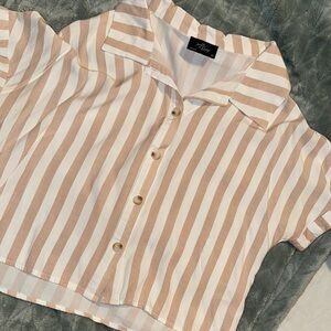 Striped crop top Button-Up Shirt